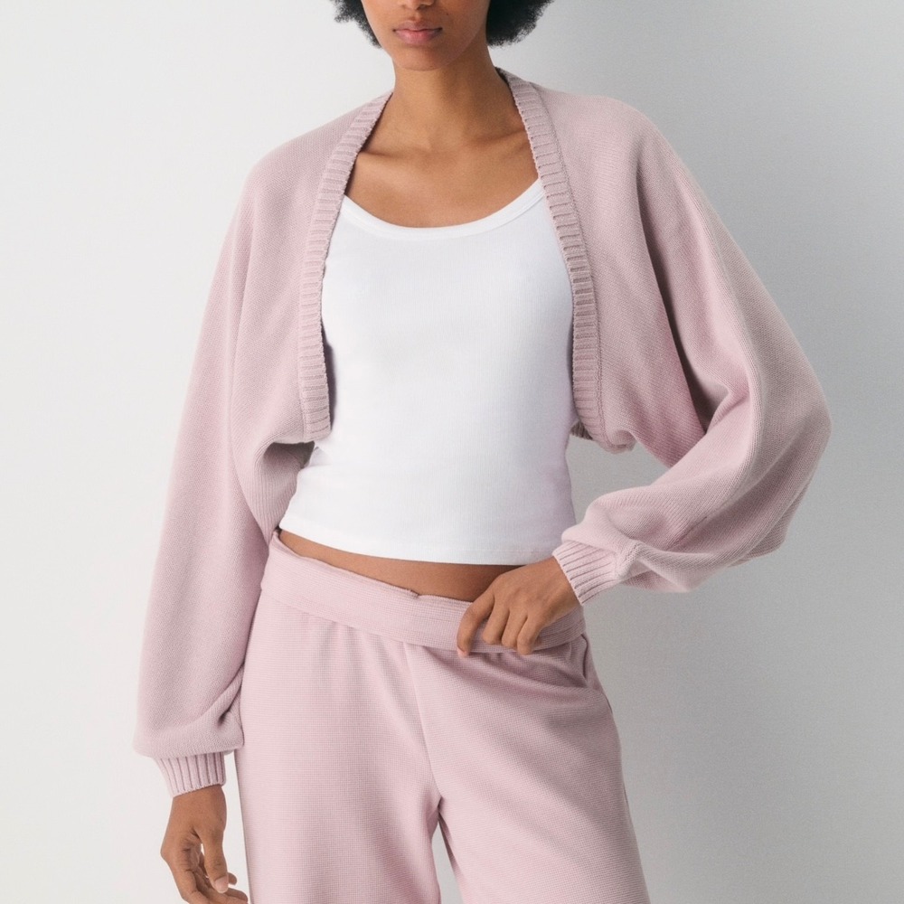 TNA Aritzia Gramercy Shrug Dusty Pink Limited Edition Organic Cotton S